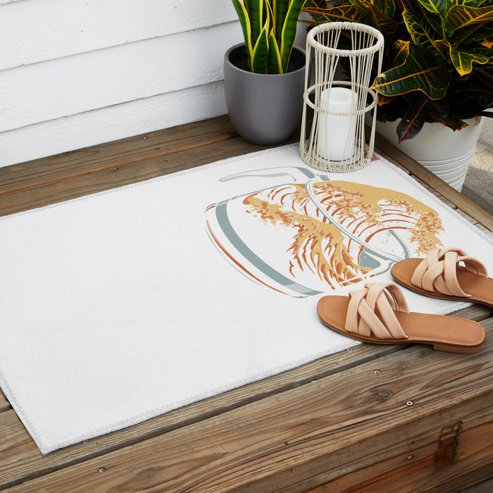 The Great Wave of Coffee Outdoor Rug Gallery Image 2