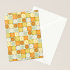 Retro Flowers Check Pattern XXVIII Stationery Card Gallery Image 2