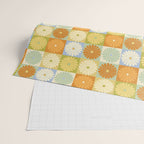 Retro Flowers Check Pattern XXVIII Wrapping Paper Gallery Image 2