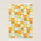 Retro Flowers Check Pattern XXVIII Stationery Card Gallery Image 2