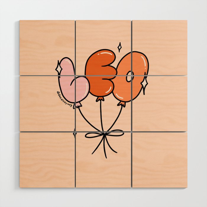 Leo Balloons Wood Wall Art Gallery Image 1