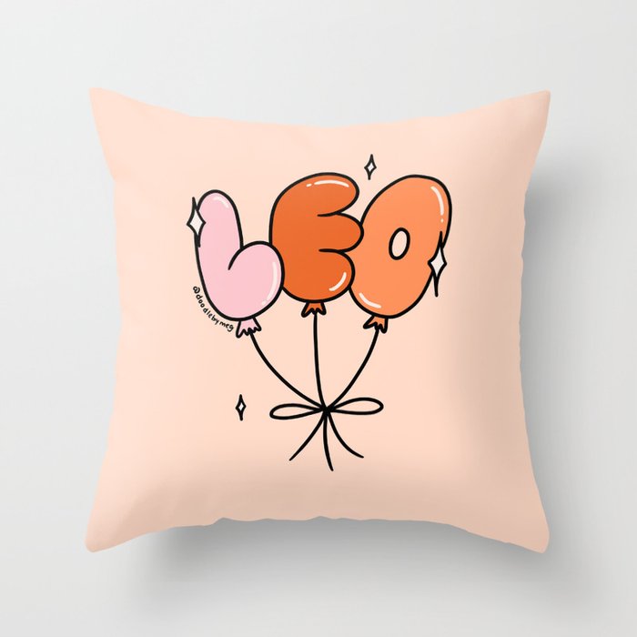 Leo Balloons Throw Pillow Gallery Image 6
