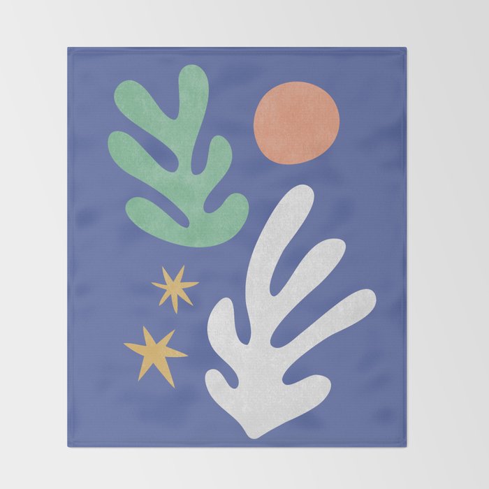 Inspired by Matisse - Seagrass and Sun 1-2  Throw Blanket Gallery Image 2