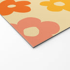 Retro 60s 70s Flowers Pattern Orange #pattern #vintage  Welcome Mat Gallery Image 2