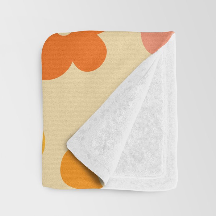 Retro 60s 70s Flowers Pattern Orange #pattern #vintage  Throw Blanket Gallery Image 3