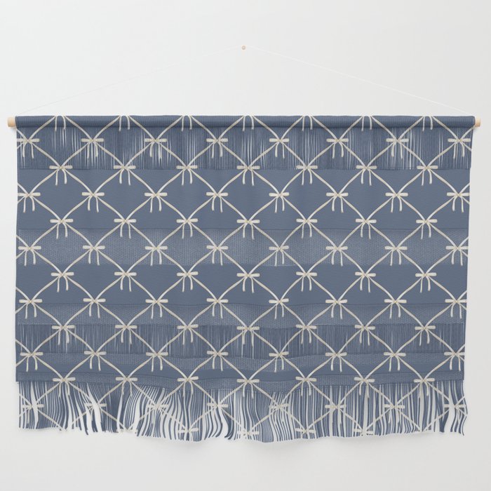 Bows & Ribbons Pattern XLIII Neutral Blue Wall Hanging Gallery Image 1