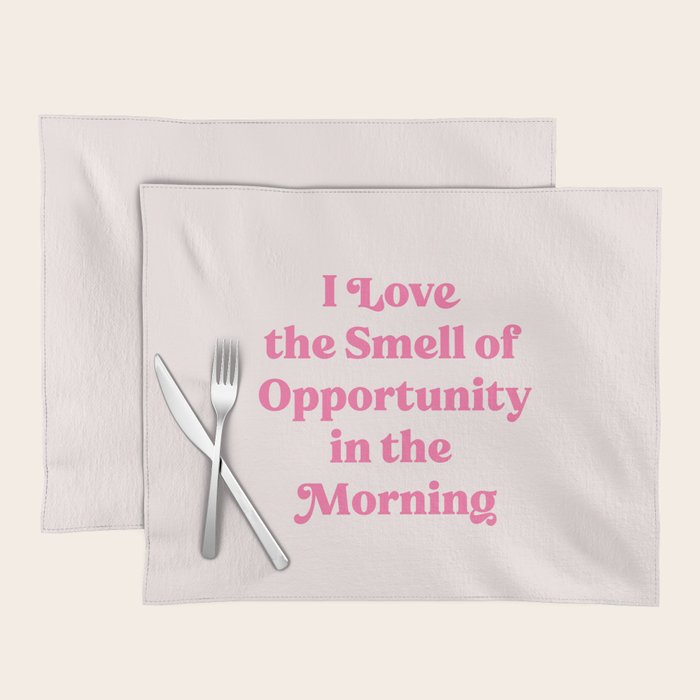 Retro Morning Quote Nº1  pink Placemat Gallery Image 1