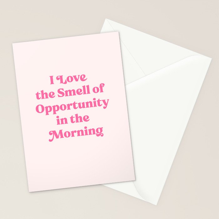 Retro Morning Quote Nº1  pink Stationery Card Gallery Image 2