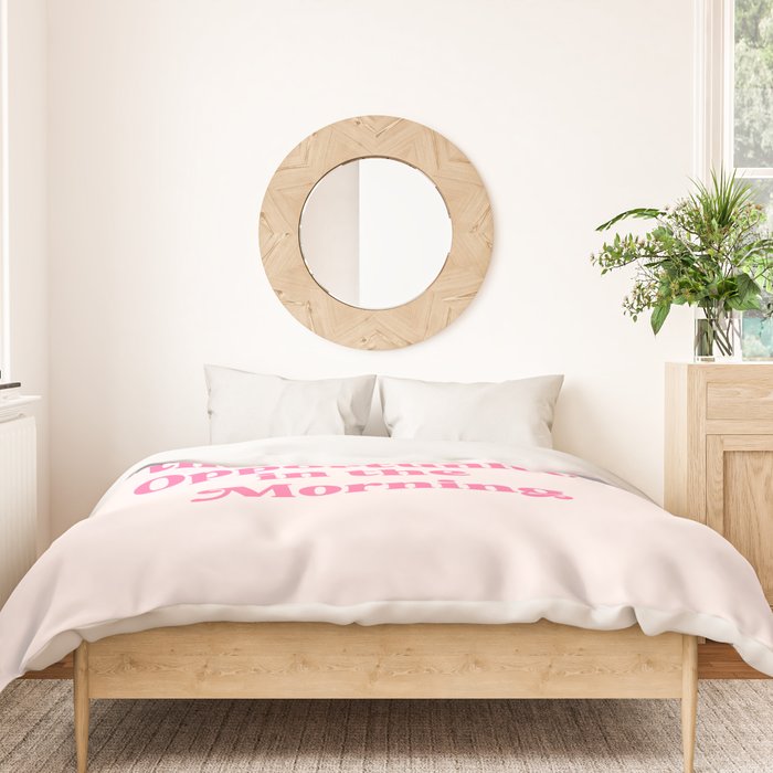 Retro Morning Quote Nº1  pink Duvet Cover Gallery Image 3