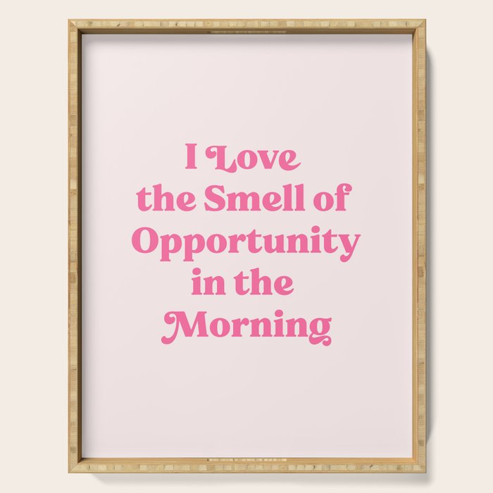Retro Morning Quote Nº1  pink Serving Tray Gallery Image 1