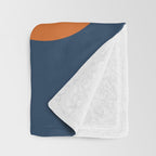 Mid Century Modern Geometric 186 in Navy Blue Orange Throw Blanket Gallery Image 3