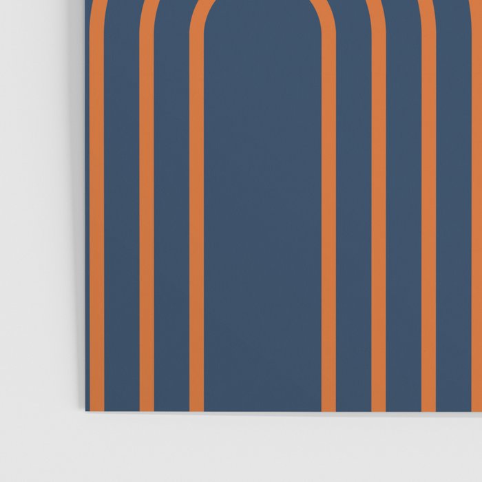 Mid Century Modern Geometric 186 in Navy Blue Orange Poster Gallery Image 3