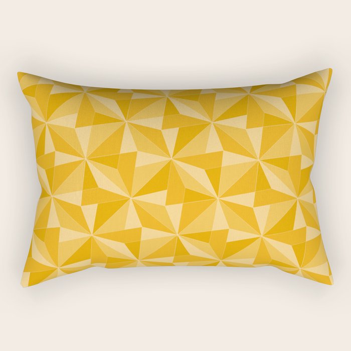Kaleidoscope Tile Pattern XI Golden Yellow Tones Rectangular Pillow Gallery Image 2