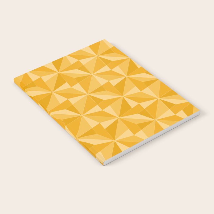 Kaleidoscope Tile Pattern XI Golden Yellow Tones Notebook Gallery Image 1