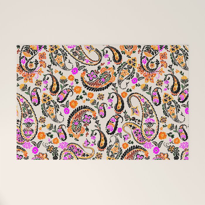 Vibrant paisley print Welcome Mat Gallery Image 1