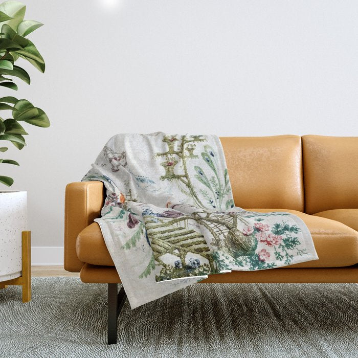 Enchanted Forest Chinoiserie Throw Blanket Gallery Image 1