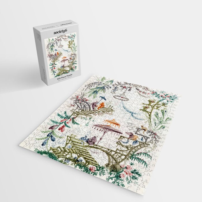 Enchanted Forest Chinoiserie Jigsaw Puzzle Gallery Image 2