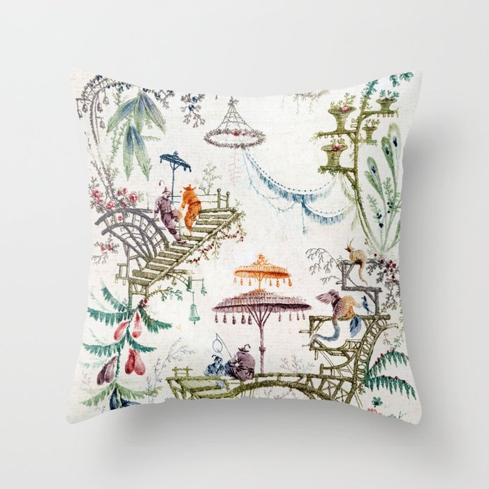 Enchanted Forest Chinoiserie Throw Pillow Gallery Image 1