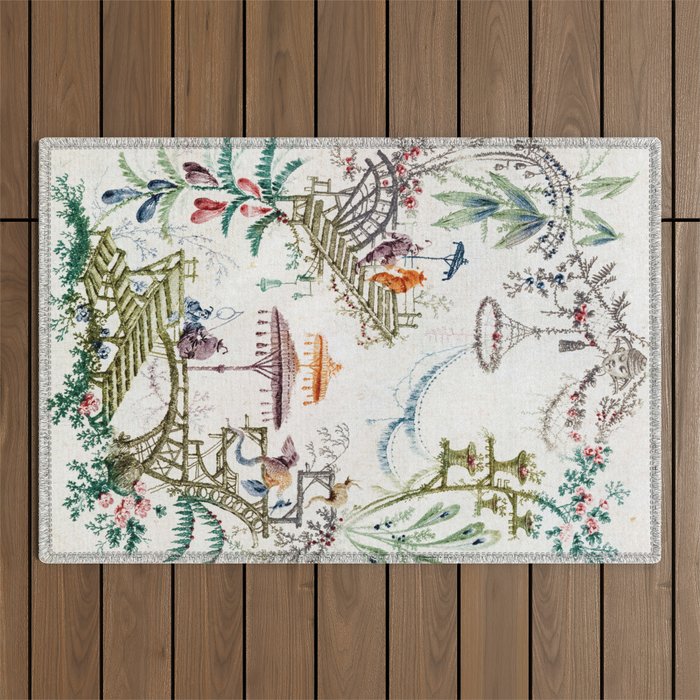 Enchanted Forest Chinoiserie Outdoor Rug Gallery Image 1