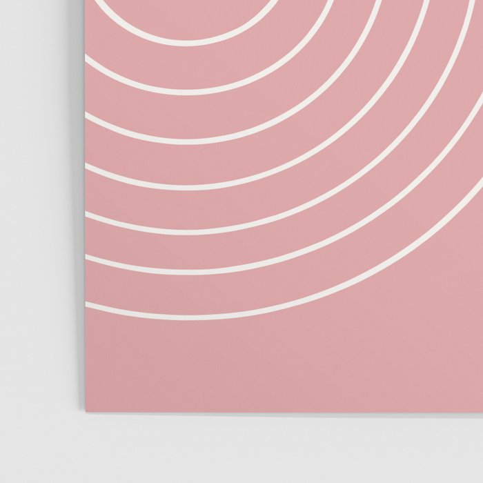 Minimal Line Curvature X Pink Mid Century Modern Arch Abstract Poster Gallery Image 3