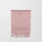 Minimal Line Curvature X Pink Mid Century Modern Arch Abstract Wall Hanging Gallery Image 1