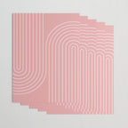 Minimal Line Curvature X Pink Mid Century Modern Arch Abstract Wrapping Paper Gallery Image 3