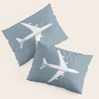 747-400 Jumbo Jet Airliner Aircraft - Slate Pillow Sham Gallery Image 3