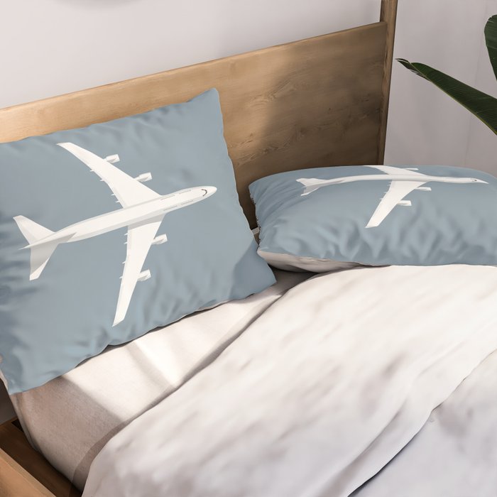 747-400 Jumbo Jet Airliner Aircraft - Slate Pillow Sham Gallery Image 2