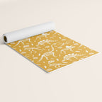 Dinosaur Fossils on Mustard Yellow Yoga Mat Gallery Image 2