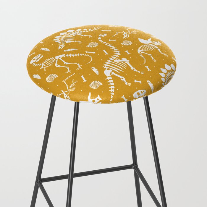 Dinosaur Fossils on Mustard Yellow Stool Gallery Image 2