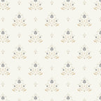 Cafe Floral Vintage Block Print - Blue Gold Coffee Mug Gallery Image 2