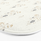 Cafe Floral Vintage Block Print - Blue Gold Bath Mat Gallery Image 3