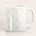 Cafe Floral Vintage Block Print - Blue Gold Coffee Mug Gallery Image 1