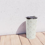 Cafe Floral Vintage Block Print - Blue Gold Travel Mug Gallery Image 4