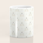 Cafe Floral Vintage Block Print - Blue Gold Coffee Mug Gallery Image 4
