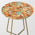 70's Retro Floral Patterned Prints Side Table Gallery Image 2