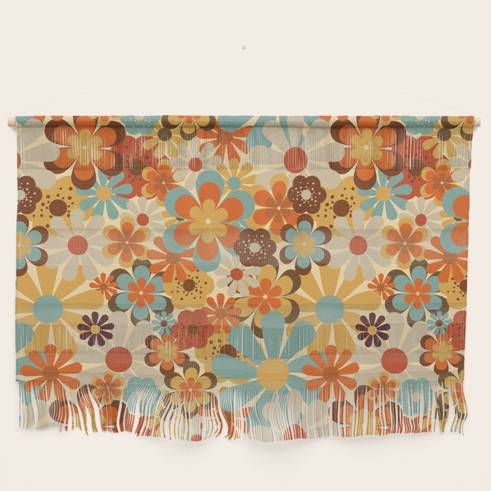 70's Retro Floral Patterned Prints Wall Hanging Gallery Image 1
