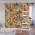 70's Retro Floral Patterned Prints Wall Mural Gallery Image 1