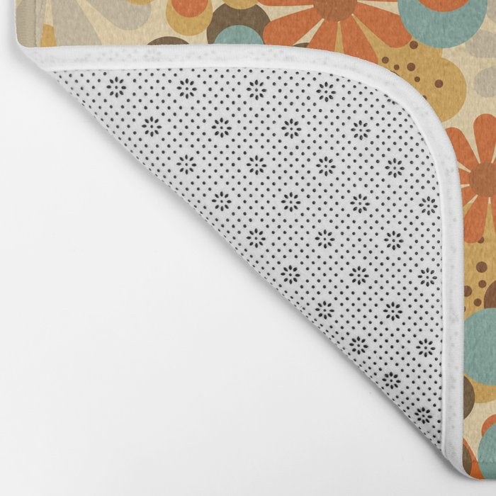 70's Retro Floral Patterned Prints Bath Mat Gallery Image 2