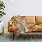 70's Retro Floral Patterned Prints Throw Blanket Gallery Image 1
