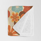 70's Retro Floral Patterned Prints Throw Blanket Gallery Image 3