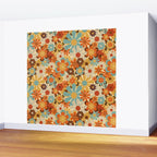 70's Retro Floral Patterned Prints Wall Mural Gallery Image 2