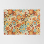 70's Retro Floral Patterned Prints Rug Gallery Image 2