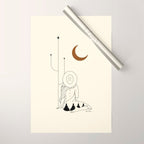 Talking to the Moon - Rustic Wrapping Paper Gallery Image 1