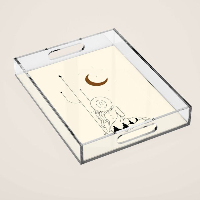 Talking to the Moon - Rustic Acrylic Tray Gallery Image 1