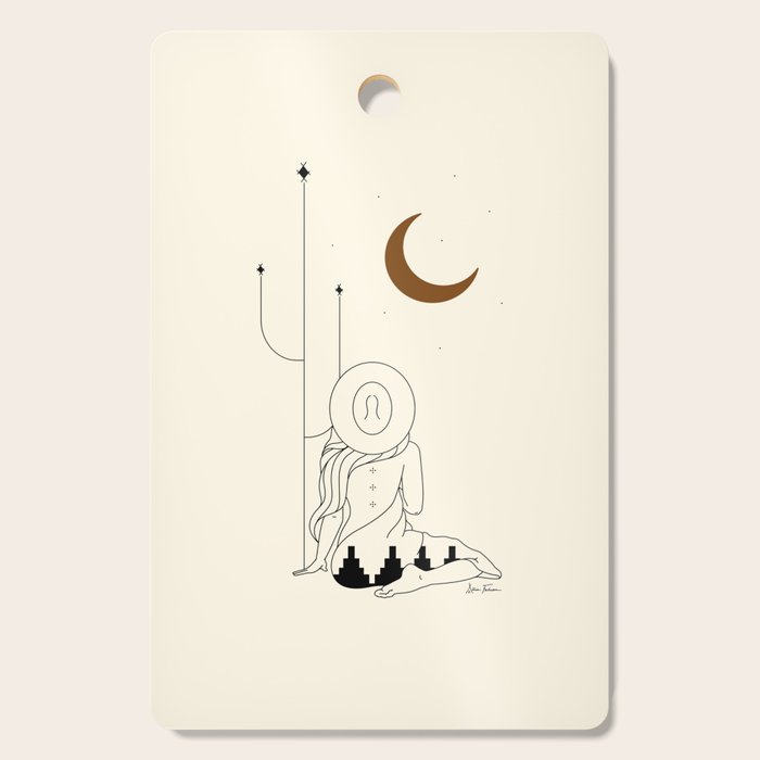 Talking to the Moon - Rustic Cutting Board Gallery Image 1