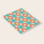 Mid Century Modern Atomic Stars Retro Checkered Starburst Pattern in Teal Turquoise Orange Notebook Gallery Image 2