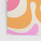 Modern Retro Liquid Swirl Abstract Pattern Vertical Pink and Orange Poster Gallery Image 3