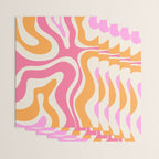 Modern Retro Liquid Swirl Abstract Pattern Vertical Pink and Orange Wrapping Paper Gallery Image 3