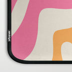 Modern Retro Liquid Swirl Abstract Pattern Vertical Pink and Orange Laptop Sleeve Gallery Image 3